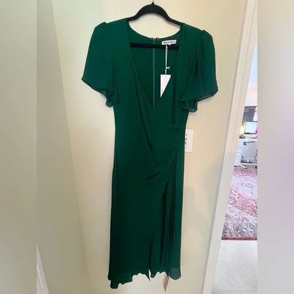 Reformation Green Breanna Dress Size 4 - Picture 4 of 5